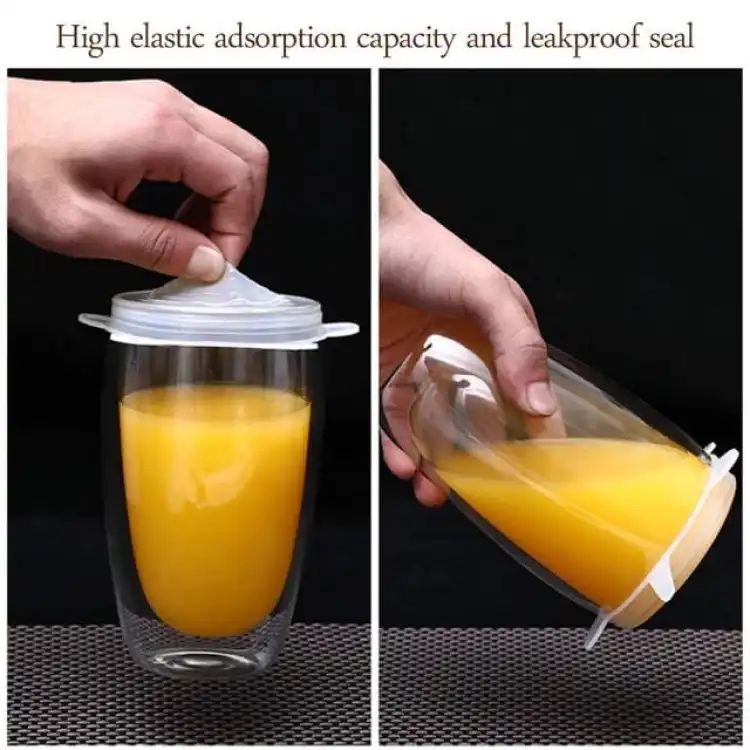6Pcs Universal Food Silicone Cover Silicone Stretch Lids For Cookware Reusable Stretch Lids