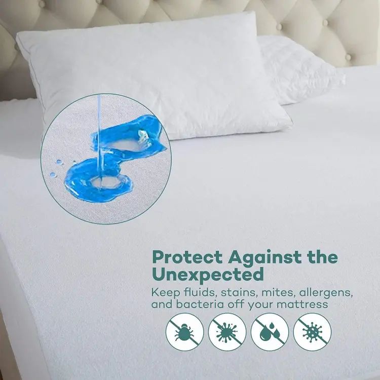 Waterproof Double bed Mattress Cover Material Cotton Color Random 6 by 6.5 Feet