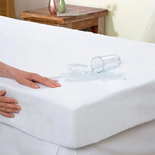 Waterproof Double bed Mattress Cover Material Cotton Color Random 6 by 6.5 Feet